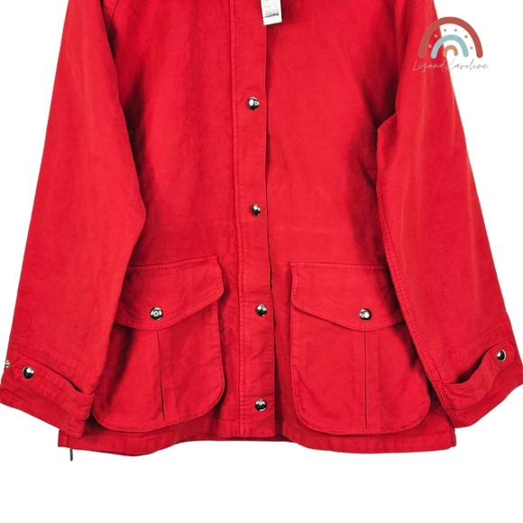 New! J. Crew Broken-in Barn Jacket in Brushed Chino Crisp Scarlet - Picture 7 of 14